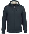 NS460 Native Spirit Unisex Sherpa lined Full Zip Sweatshirt Navy colour image